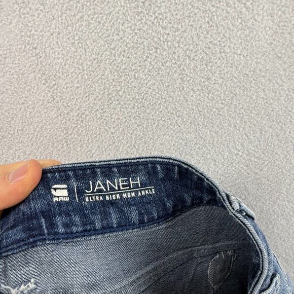G Star Raw Jeans Women's Fits 30x27 Blue Janeh Ultra High Mom Ankle Dark Faded - Picture 8 of 9